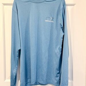 Vineyard Vines Boys Long-Sleeve Performance Graphic Tee - Light Blue Size XL